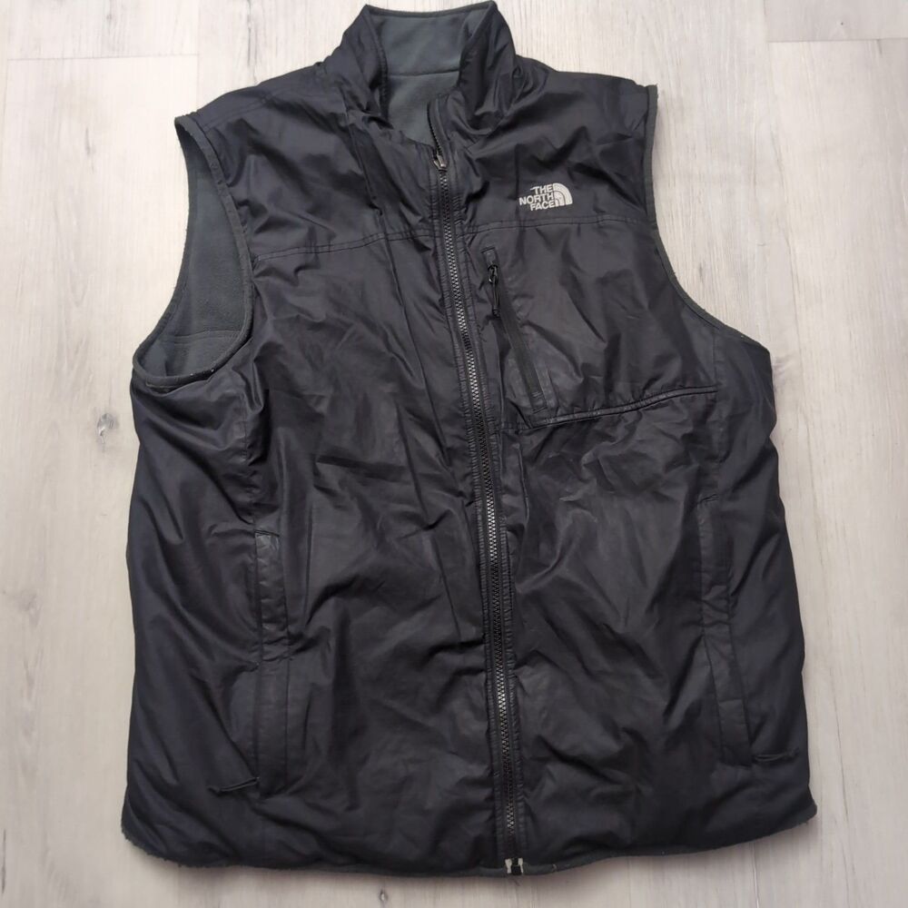 The North Face Reverseble Insulated Vest Mens Size Large Black Sleeveless